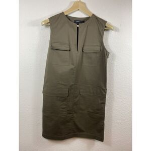 Theory Women's Size 4 Dress‎ In Stretch Chino Cargo Utilitarian Minimalistic